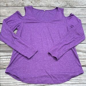 Purple Cold Shoulder Women's Top